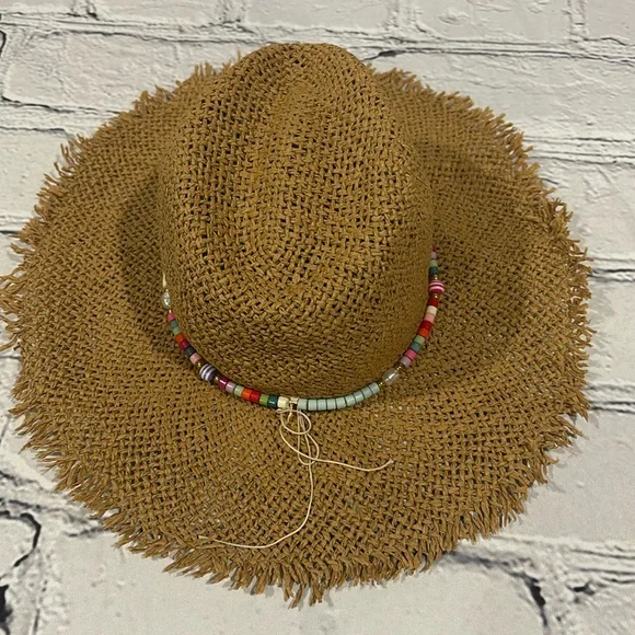Hat attack Jewel Straw Rancher Hat - Light Toast/Multi-Colored Beads. SALE 50% OFF - Straw Cowboy Cowgirl Hat With Hatband Beaded  main image 3